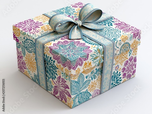 Gift box for christmas, birthday or party
with ribbon. Gift design, happy birthday
celebration decoration party festive and
surprise theme Vector illustration. Package
in Gift Wrap.