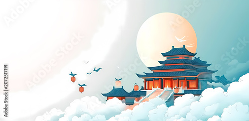 A Tranquil Chinese Palace in the Clouds