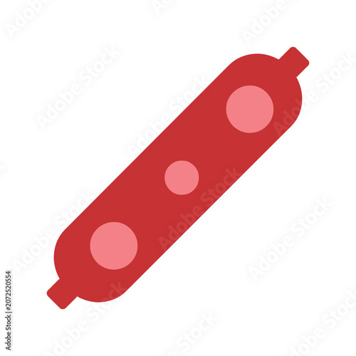 Red capsule with pink buttons flat vector icon