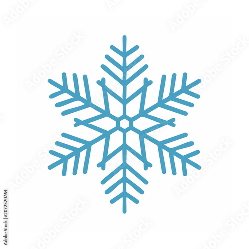Blue snowflake icon on white background