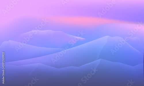 Snow mountain and purple sky background template, classical abstract art