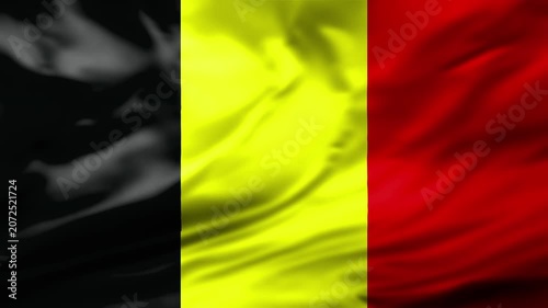 Belgium Flag Waving Animation Background Belgian National Symbol Close Up Video Footage