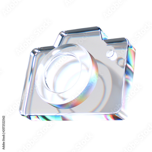 Quadro su tela Silver Glass 3D Camera Icon
