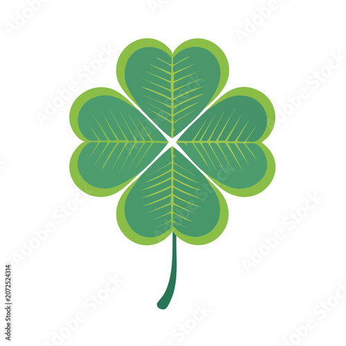 Four Leaf Clover Flat Vector Illustration