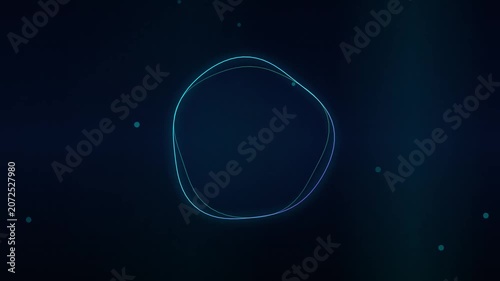 Minimalist Blue Neon Morphing Ring Motion Background for Tech Presentations, Website Hero Headers, and Corporate Video Templates