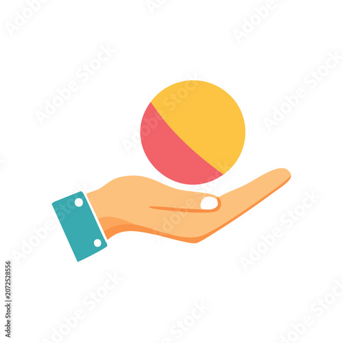 Hand holding credit card flat illustration