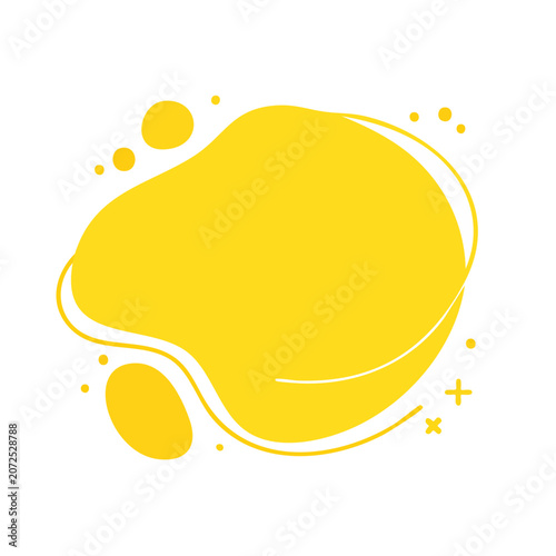 Yellow abstract organic blob vector illustration