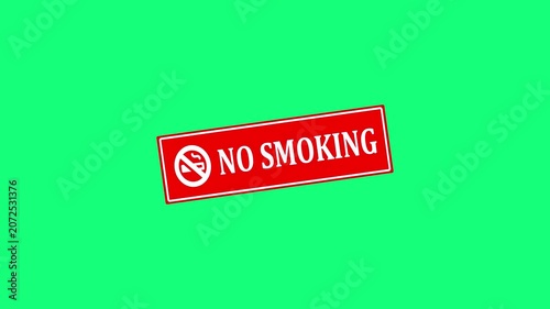 No smoking sign on bright green background public health anti tobacco awareness warning message in a simple style illustration
