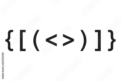 Schilderij op canvas Bracket and parenthesis symbols in programming
