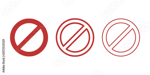 Фотография Red forbidden icon vector outline and line art
