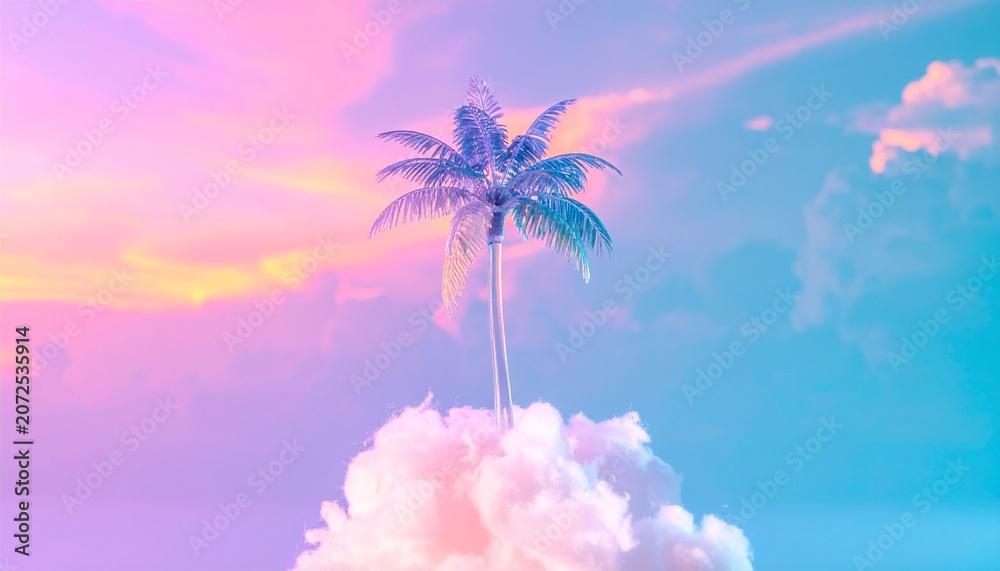 Obraz premium “Palm of Clouds: Dreaming Horizon”