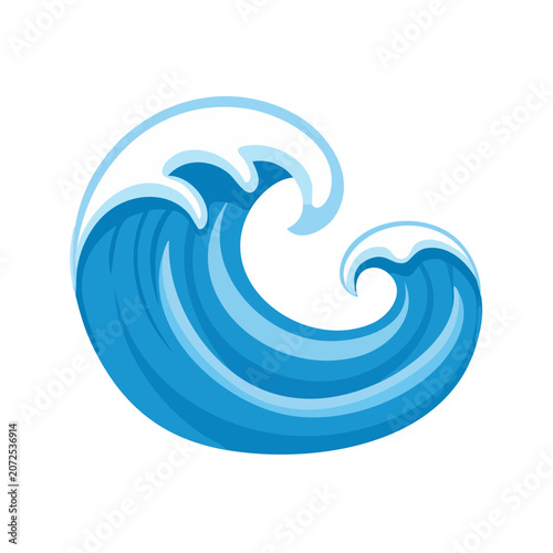 Blue Ocean Wave Vector Illustration