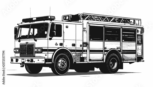 Quadro su tela Fire Truck Emergency Response Vehicle.