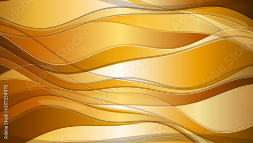 Foto Elegant golden wavy lines creating an abstract and luxurious background with smooth curves and a metallic sheen