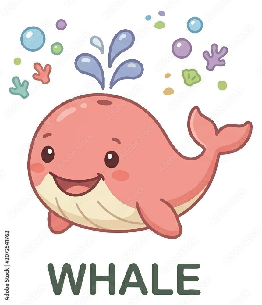 Naklejka premium little cute baby whale cartoon design