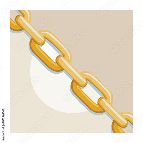 Golden chain links vector illustration