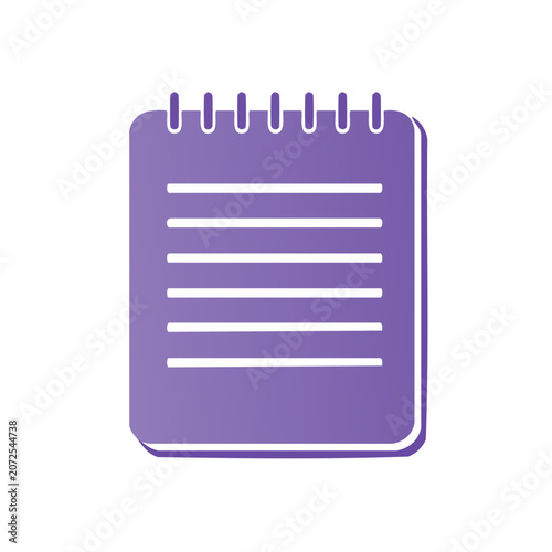 Purple spiral notepad with lined paper icon