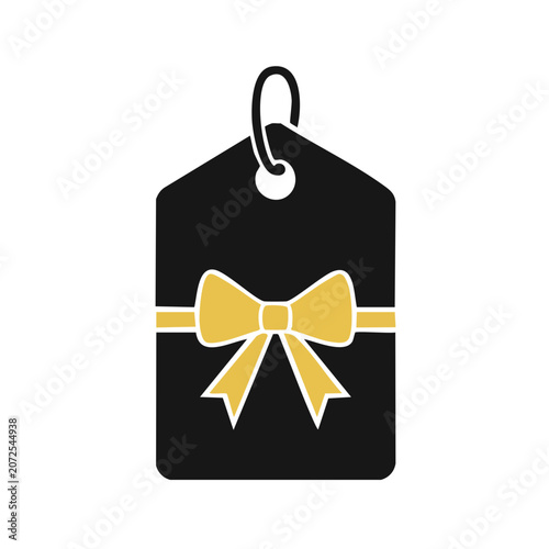 Black and yellow flat icon headphones