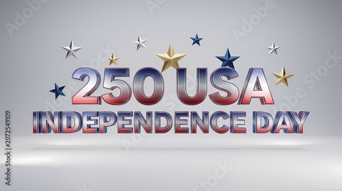 Celebrating 250 Years of USA Independence Day with Patriotic Typography
