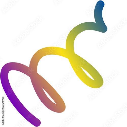 Rainbow Gradient Squiggle Line on White Background
