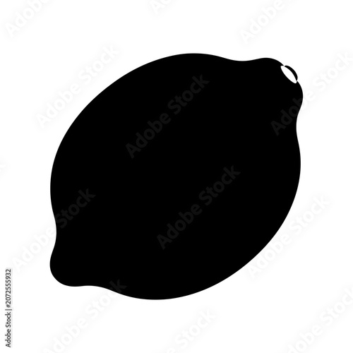Stylized minimalist illustration of a lemon silhouette emphasizing simplicity and bold contrast in black and white design