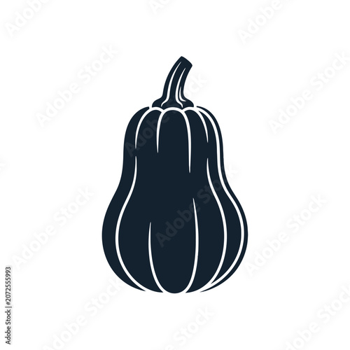 Minimalist Illustration of a Gourds with Curved Lines and Organic Shape in Monochrome Style Perfect for Modern Art Settings