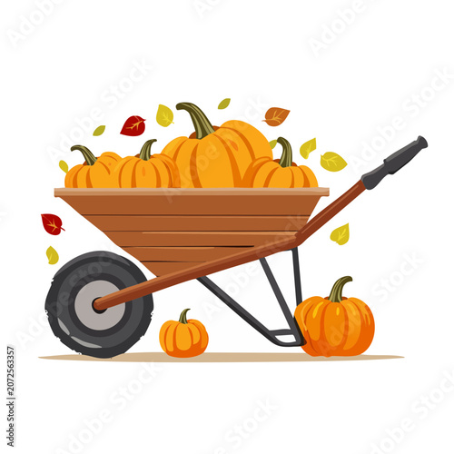 Cartoon fruit cart with oranges and bananas vector