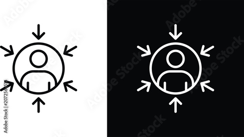 Cuadro en lienzo Centric consumer icons in black and white colors