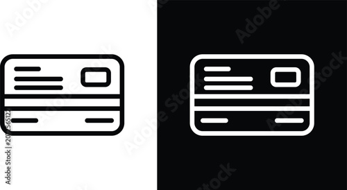 Fotografie Credit card icons in black and white colors