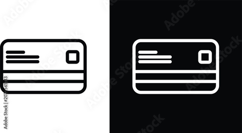 Fotografie Credit card icons in black and white colors