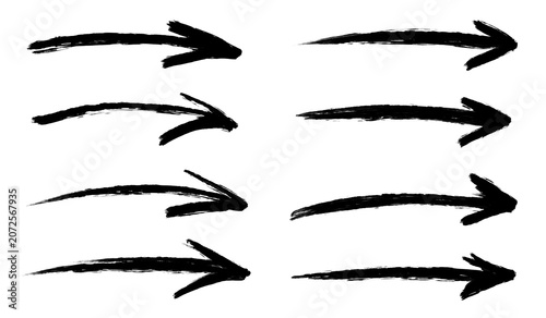 Arrow marker signature set - Isolated hand-drawn marker arrows PNG collection