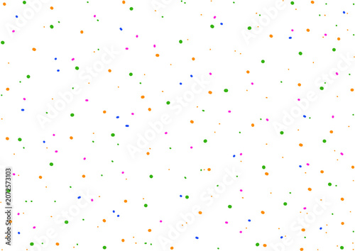 Abstract Seamless Pattern with Colorful Dots on White Background, Minimal Confetti Texture Vector