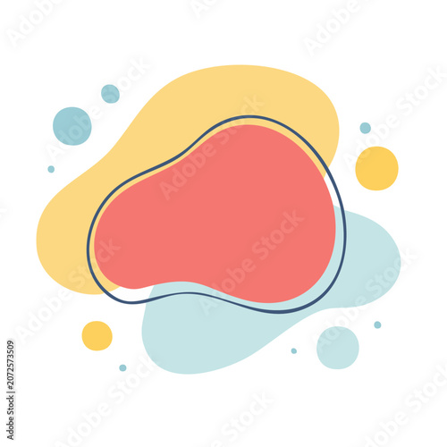 Abstract organic blob with colorful background