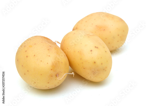 New potato isolated on white background close up