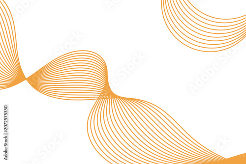 Abstract Orange Line Wave on White Background, Geometric Guilloche Ribbon String Vector Illustration