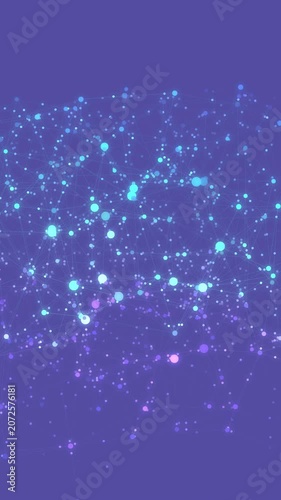 synaptic connections in neural pathways over rotating blue backdrop features intricate net VERTICAL LAYOUT