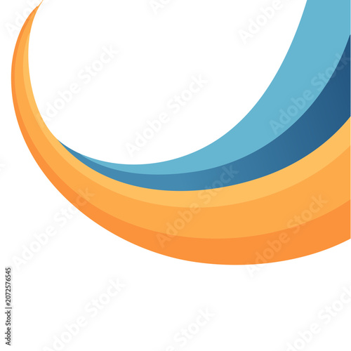 Abstract curved wave with gradient colors