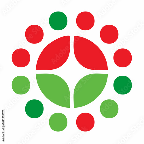 Abstract Red and Green Circular Logo Design