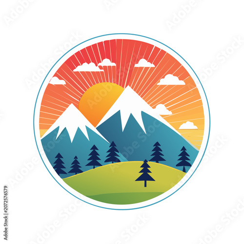 Flat vector world map with compass rose