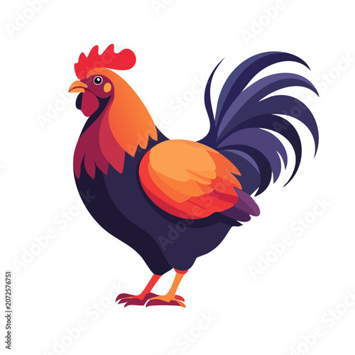 Red rooster holding egg vector illustration