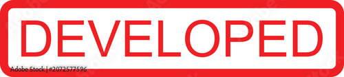 фотографія Red and white developed stamp or label design