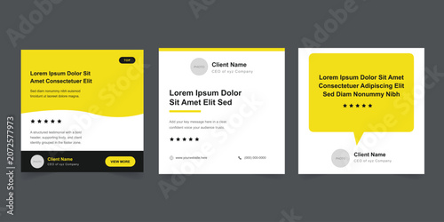 Customer review and feedback social media banner template