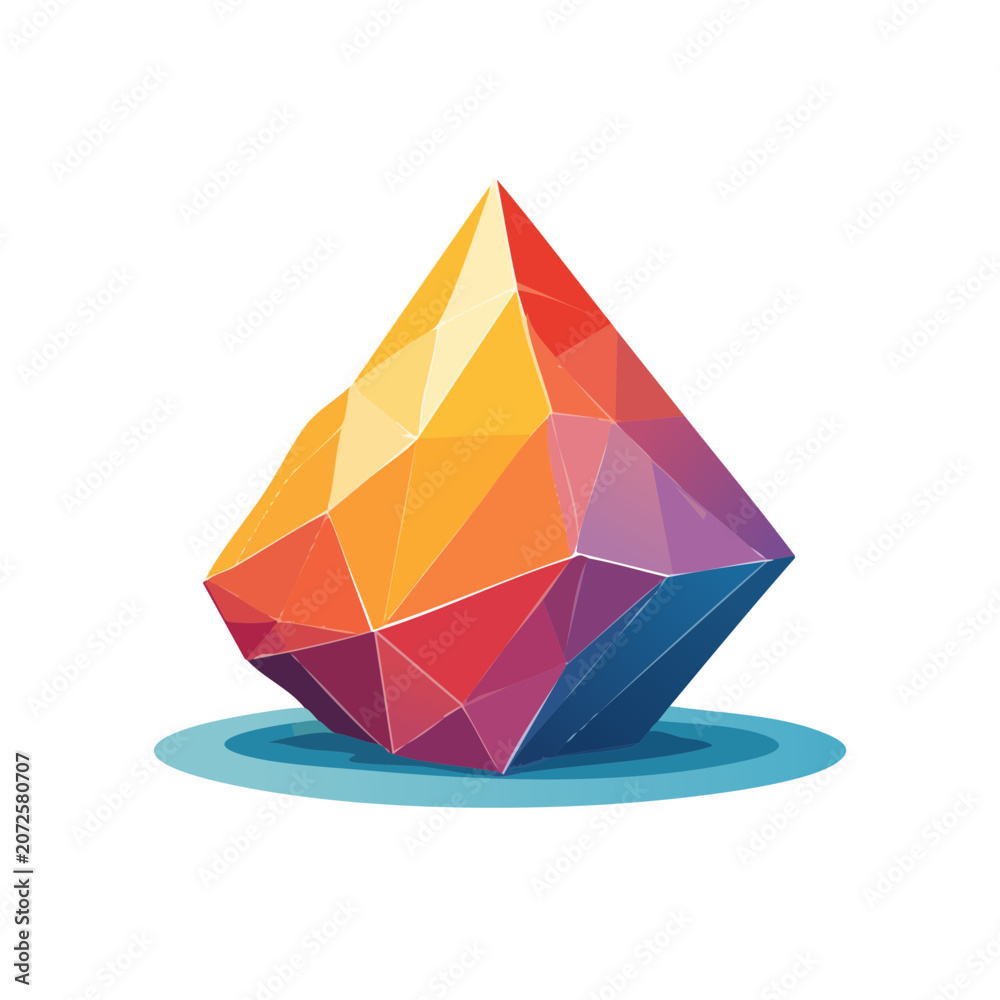 Fototapeta premium Low Poly Geometric Gemstone Vector Illustration
