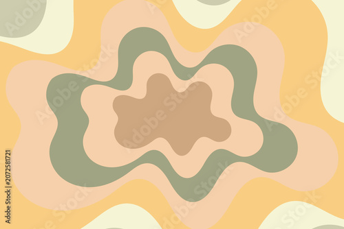 Abstract Earthy Retro Wavy Background, Groovy Boho Liquid Fluid Wave Layer Swirl Seamless Pattern