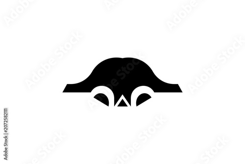 Minimalist Black Rabbit Nose Vector Icon, Abstract Animal Snout Silhouette Isolated Logo Element