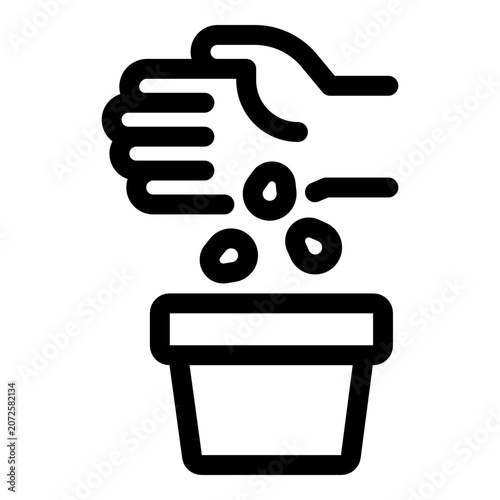 Planting icon. Vector line icon
