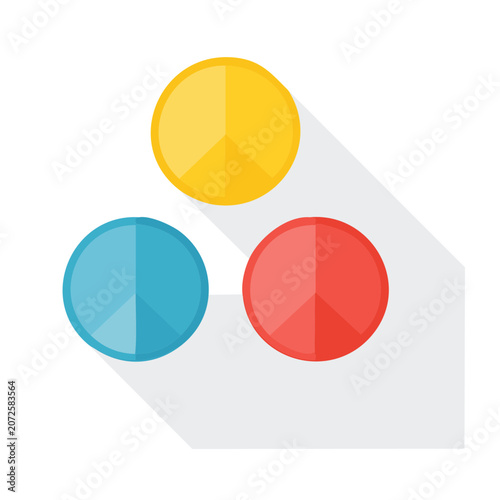 3D color wheel with primary and secondary colors