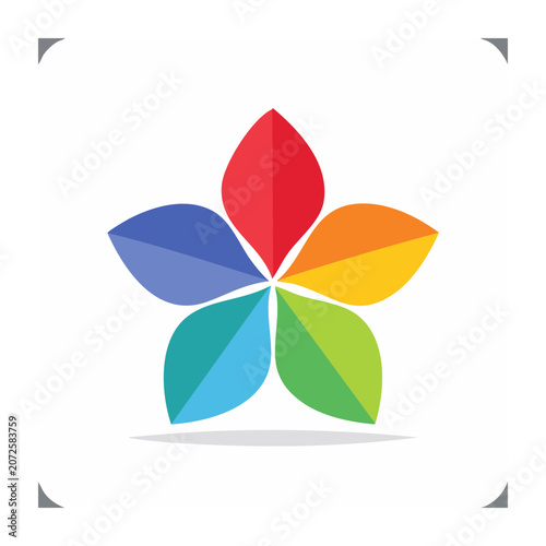 Colorful abstract flower icon with flat design
