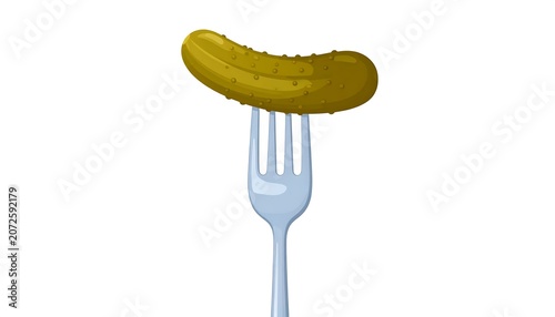Pickle spear food ingredient on kitchen utensil