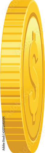 golden coin with dollar sign